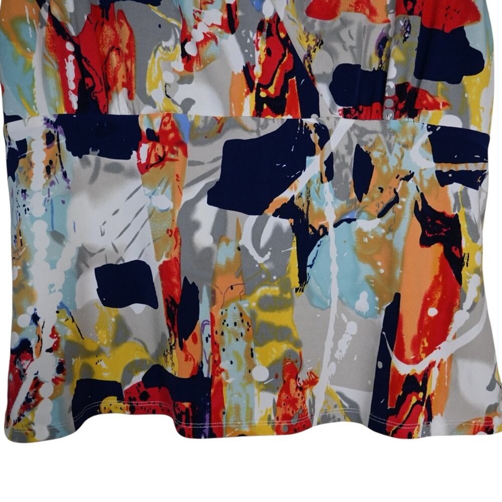 Kasper Women's 14 Sleeveless Abstract Print Lined Dressy Tank - Picture 5 of 8
